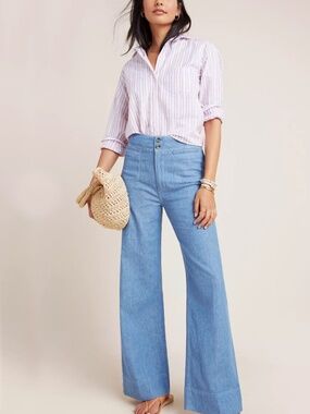 Anthropologie Pilcro High Rise Wide Leg Trouser Jeans